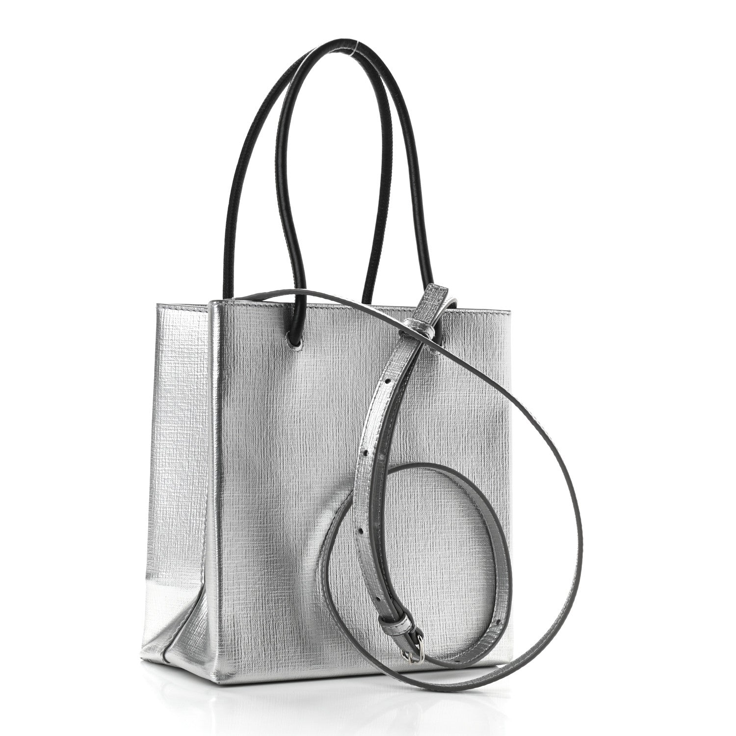 Balenciaga Calfskin Logo XXS Shopping Tote Gris Fossile 3 of 8
