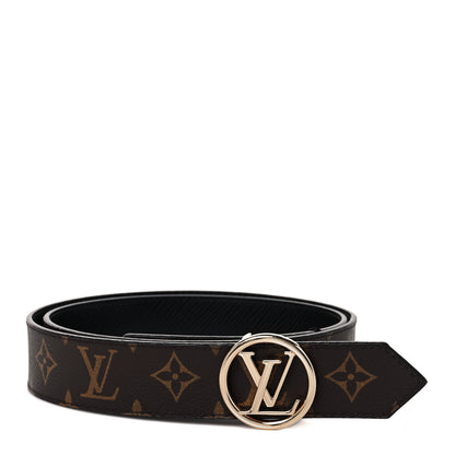 Louis Vuitton Monogram 20mm LV Circle Reversible Belt 90 36 Black 1 of 5