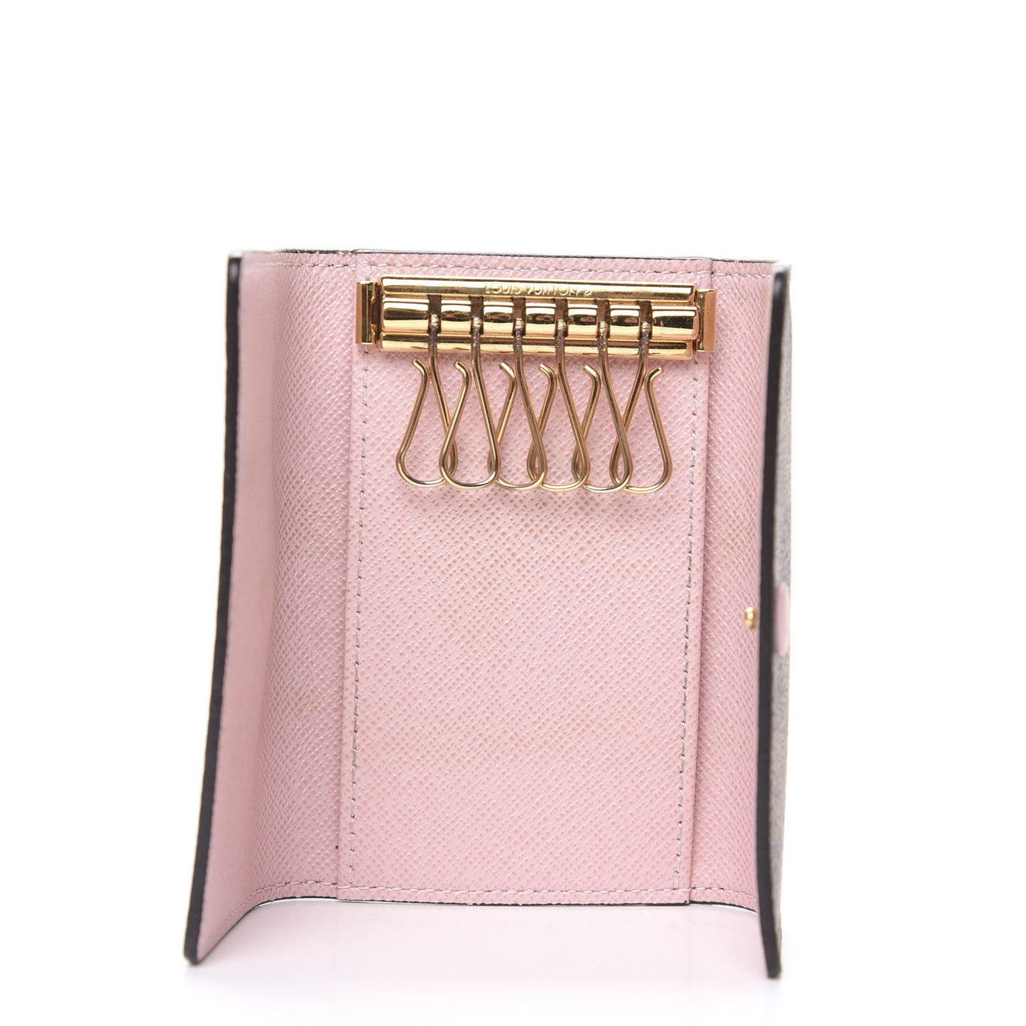 Damier Ebene Multicles 6 Key Holder Rose Ballerine