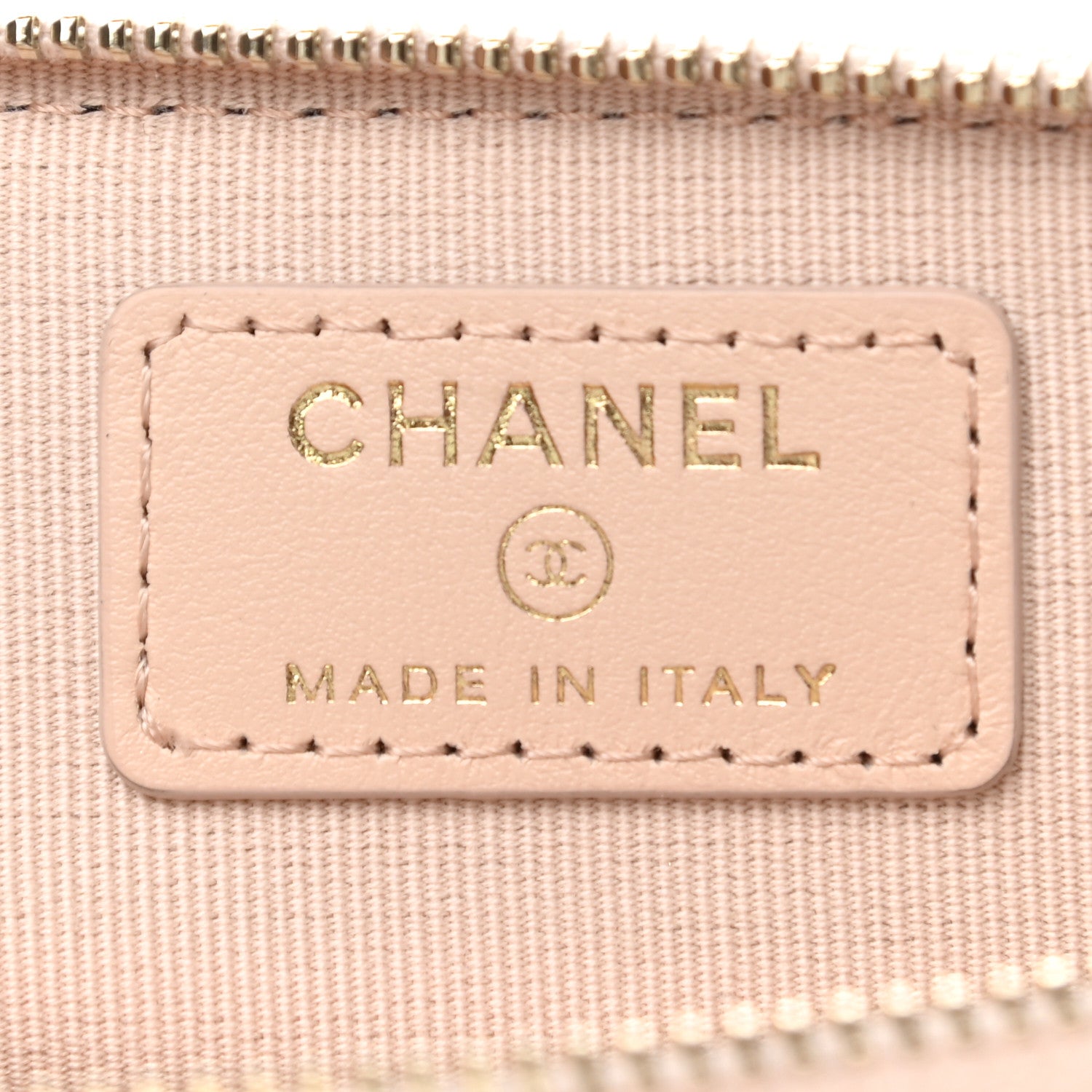 Chanel Caviar Quilted Zip Card Holder Wallet Light Beige 6 of 8