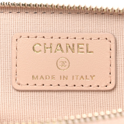Chanel Caviar Quilted Zip Card Holder Wallet Light Beige 6 of 8