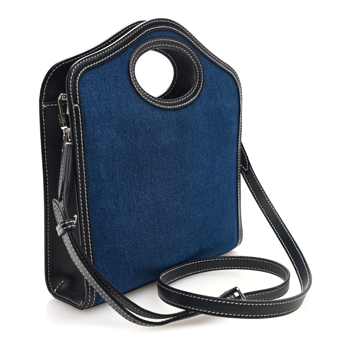 Denim Smooth Calfskin Mini Pocket Bag Blue