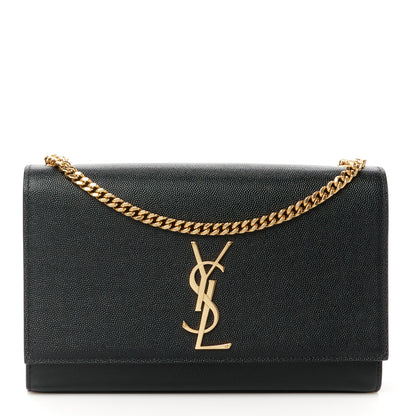 Saint Laurent Grain De Poudre Medium Classic Monogram Kate Satchel Black 1 of 11