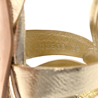 Saint Laurent Supercrack Calfskin Tribute 105 Platform Sandals 39 Platino 8 of 8