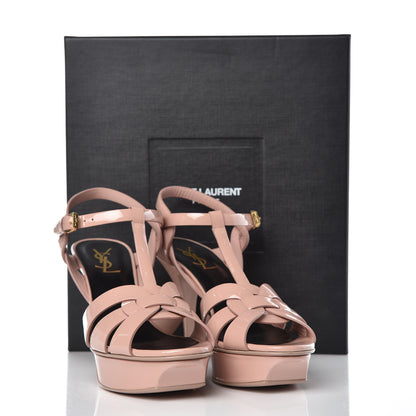 Saint Laurent Patent Tribute 75 Platform Sandals 38 Pale Pink 9 of 9