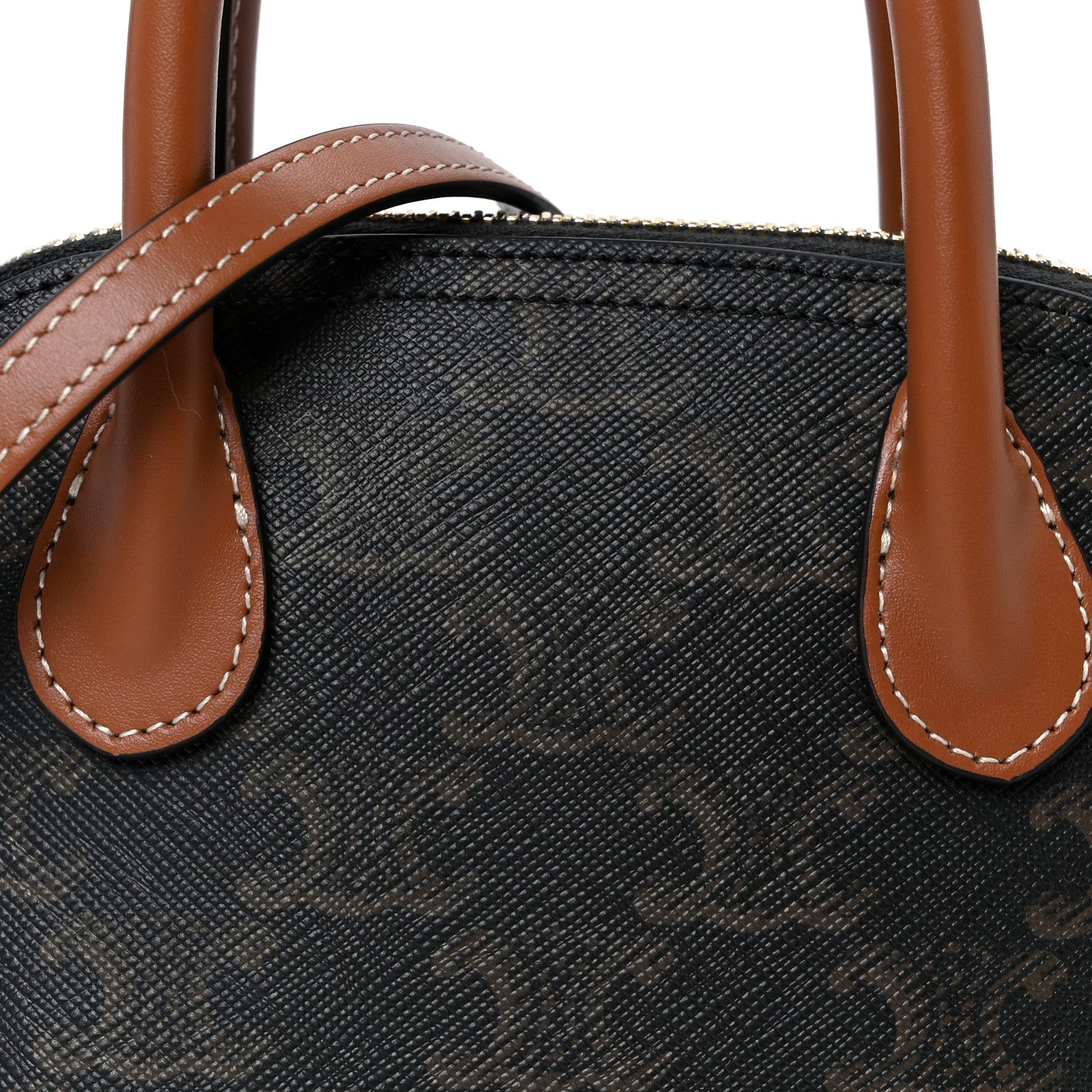 Celine Canvas Calfskin Triomphe Mini Honorine Bag Tan 6 of 9