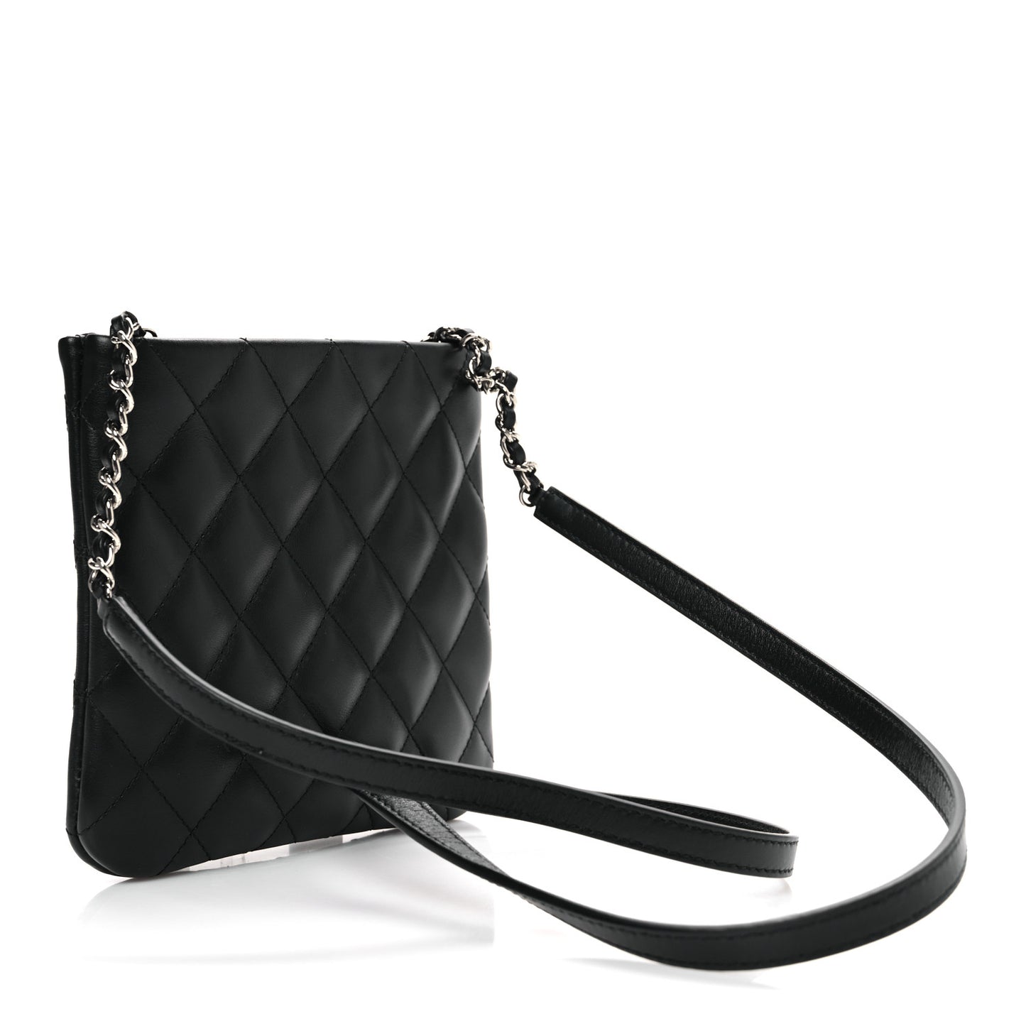 Lambskin Quilted Uniform Crossbody Bag Black