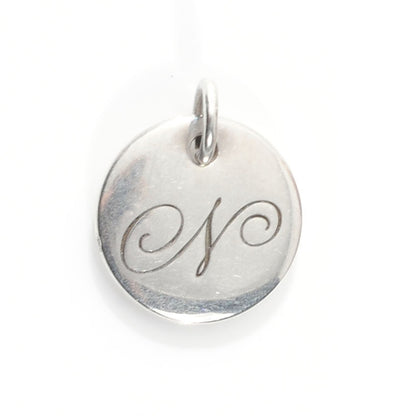 Tiffany Sterling Silver Initial N Disc 1 of 3