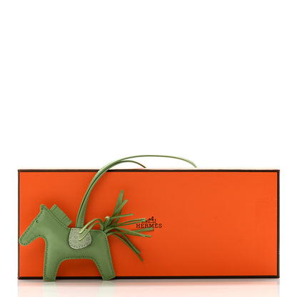 Hermes Milo Lambskin Matte Alligator Touch Grigri Rodeo Horse Bag Charm PM Vert Criquet Vert D'eau 5 of 5