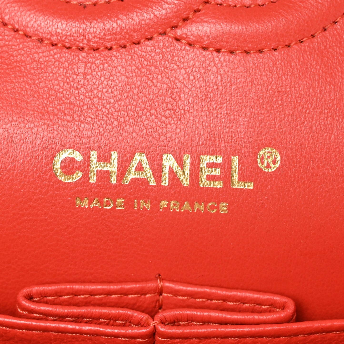 Lambskin Quilted Medium Double Flap Orange