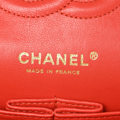 Chanel Lambskin Quilted Medium Double Flap Orange 5 of 13