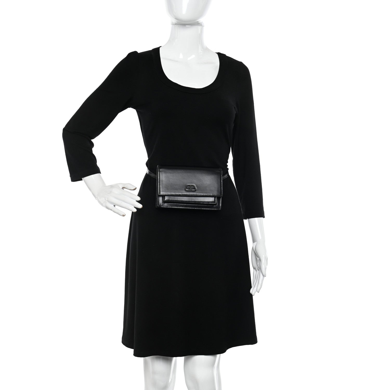 Balenciaga Shiny Box Calfskin Monochrome XS Sharp Belt Bag Black 3 of 15