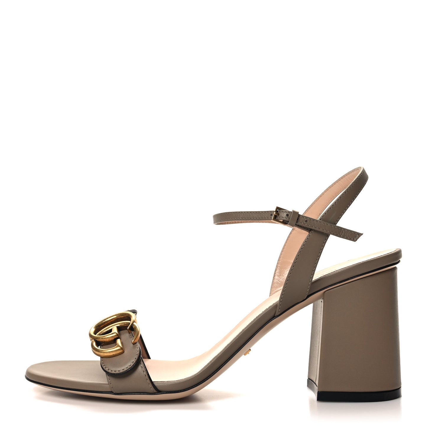 Lifford Calfskin GG Marmont Ankle Wrap 75mm Sandals 40.5 Mud