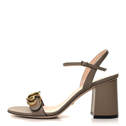 Gucci Lifford Calfskin GG Marmont Ankle Wrap 75mm Sandals 40.5 Mud 1 of 8