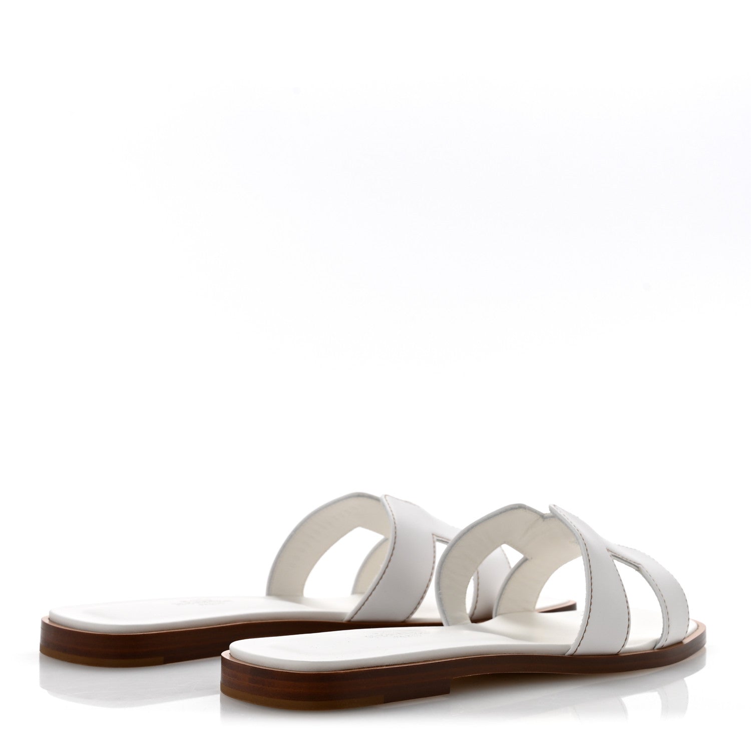 Hermes Box Calfskin Oran Sandals 37.5 White 5 of 10