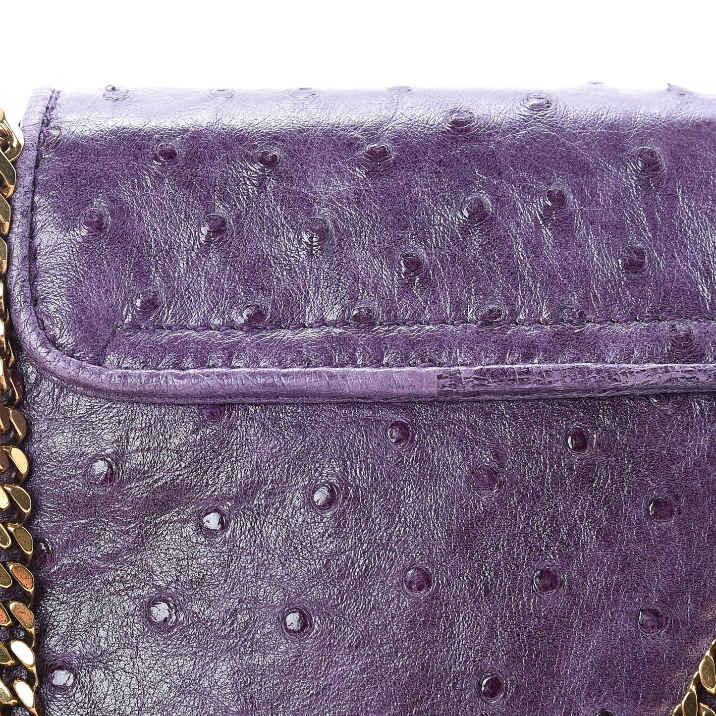Ostrich Small 1973 Chain Shoulder Bag Purple