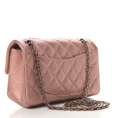 Chanel Metallic Grained Calfskin Quilted 2.55 Reissue Mini Flap Copper Pink 3 of 12