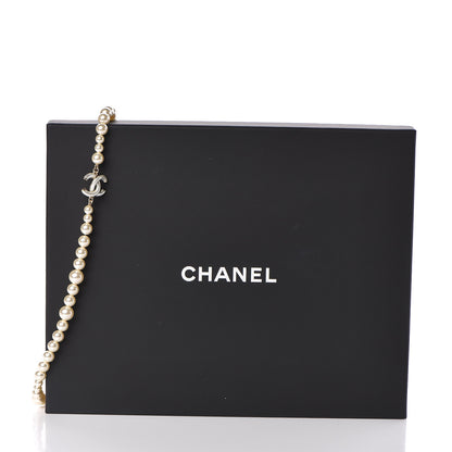 Chanel Graduated Pearl CC Long Necklace Light Gold 5 of 5