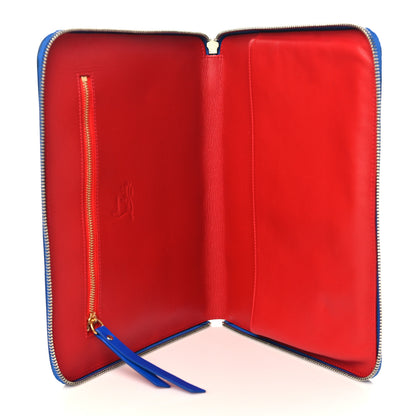 Christian Louboutin Calfskin Spiked IPad Case Blue Saphir 5 of 6