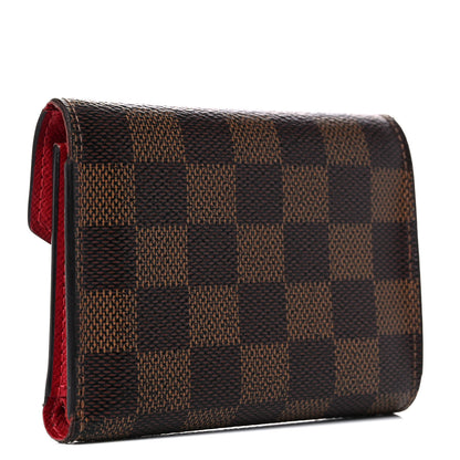 Louis Vuitton Damier Ebene Victorine Wallet Red 3 of 18