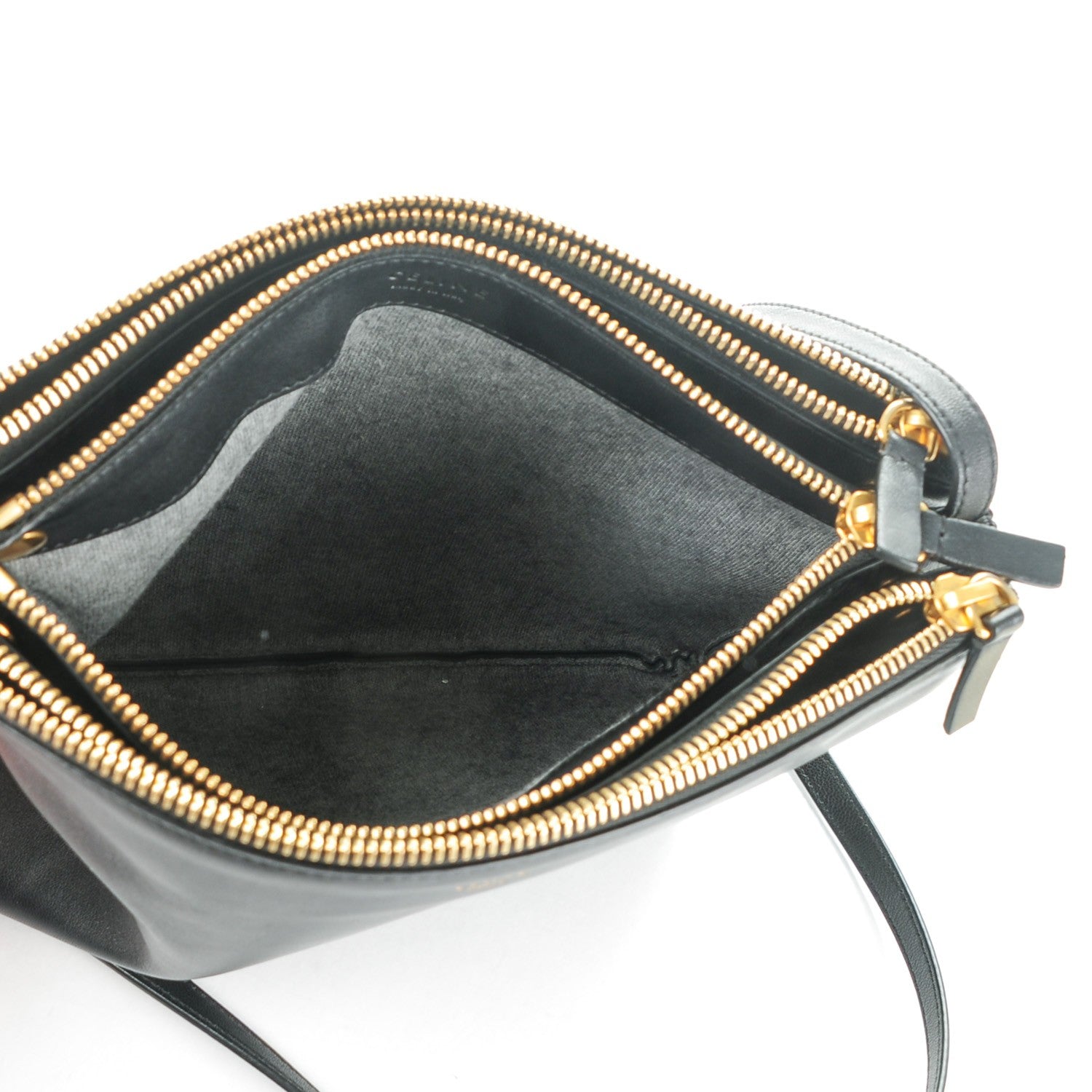 Celine Lambskin Large Trio Crossbody Bag Black 5 of 8
