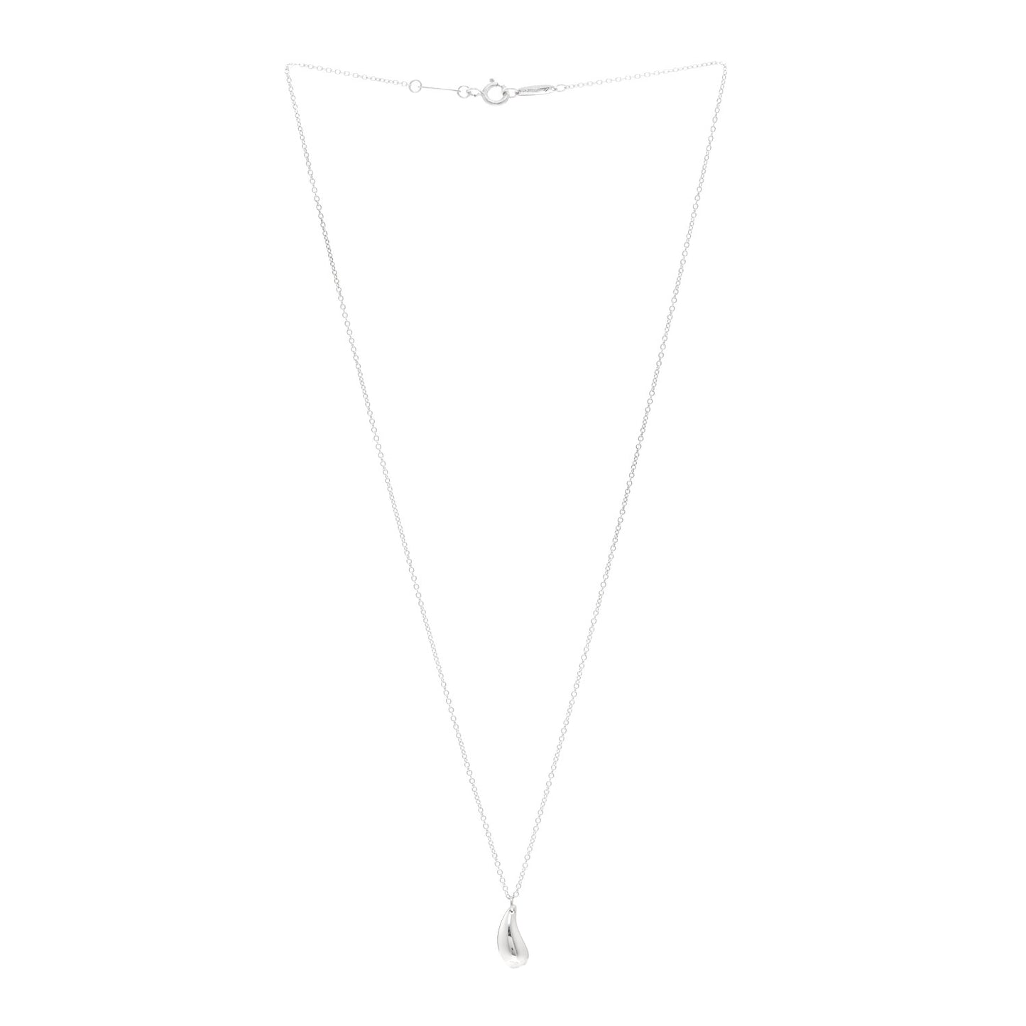 Sterling Silver 12mm Elsa Peretti Tear Drop Pendant Necklace