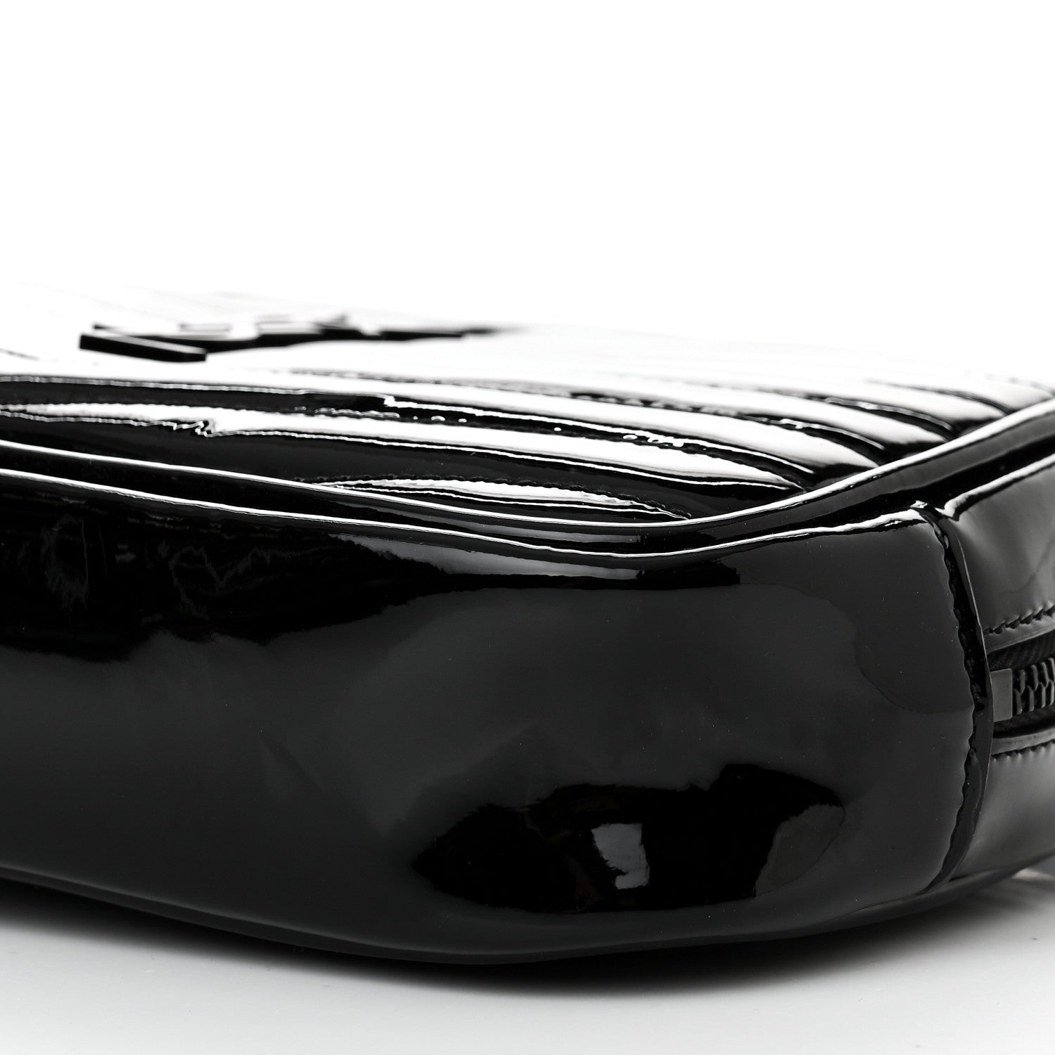 Saint Laurent Patent Calfskin Matelasse Monogram Mini Lou Camera Bag Black 8 of 10