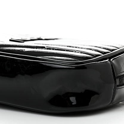 Saint Laurent Patent Calfskin Matelasse Monogram Mini Lou Camera Bag Black 8 of 10