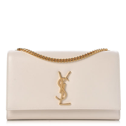 Saint Laurent Grain De Poudre Medium Classic Monogram Kate Satchel Porcellana 1 of 9