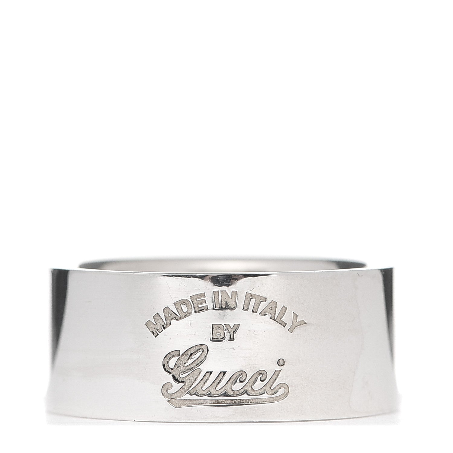 Gucci Sterling Silver Signature Band Ring 56 7.75 1 of 4