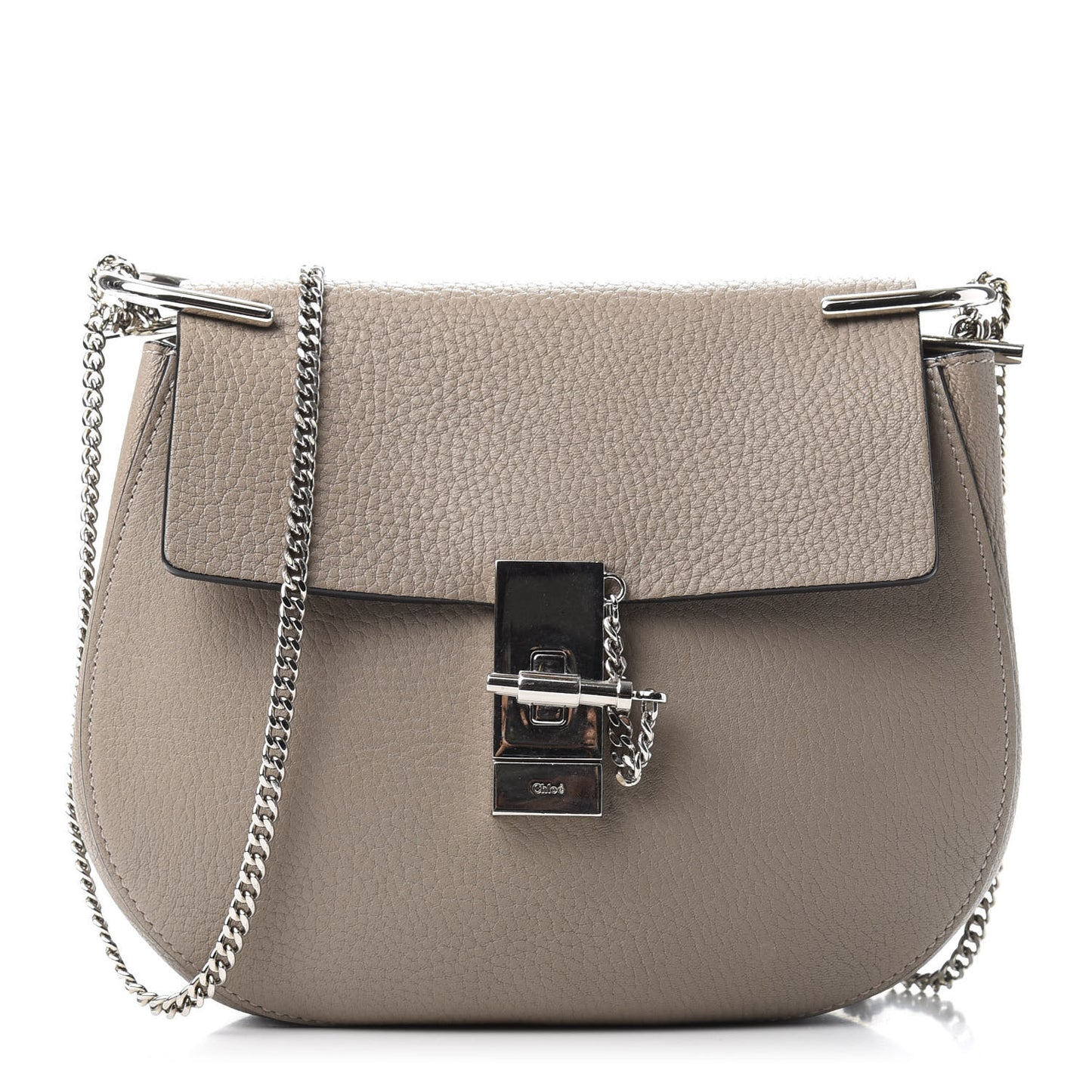 Grained Lambskin Drew Shoulder Bag Motty Grey