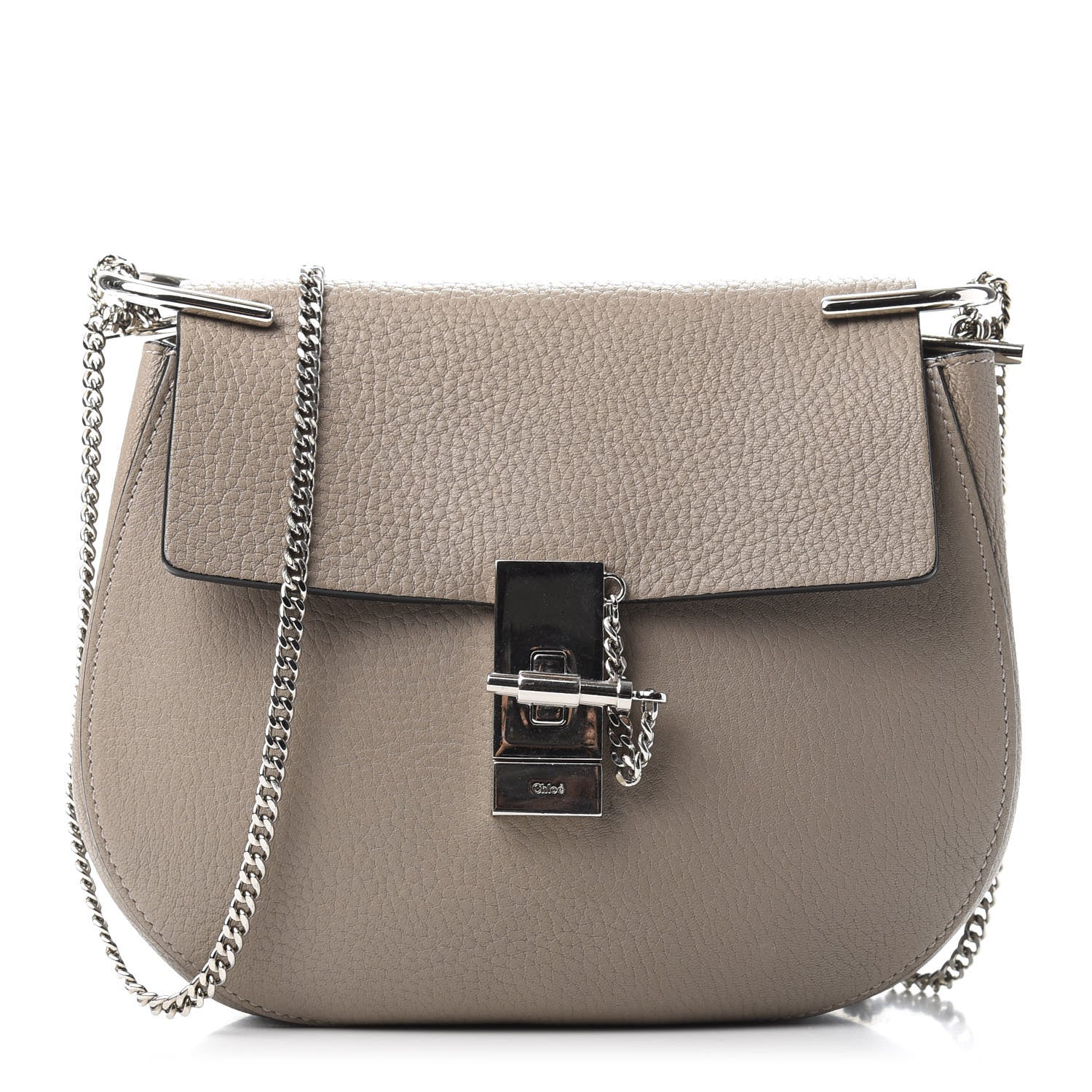Chloe Grained Lambskin Drew Shoulder Bag Motty Grey 1 of 9