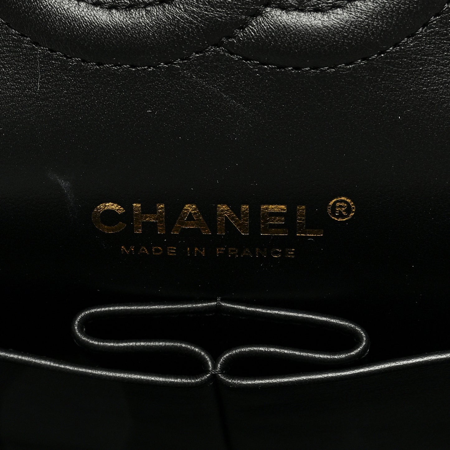 Lambskin Quilted Medium Double Flap Black White