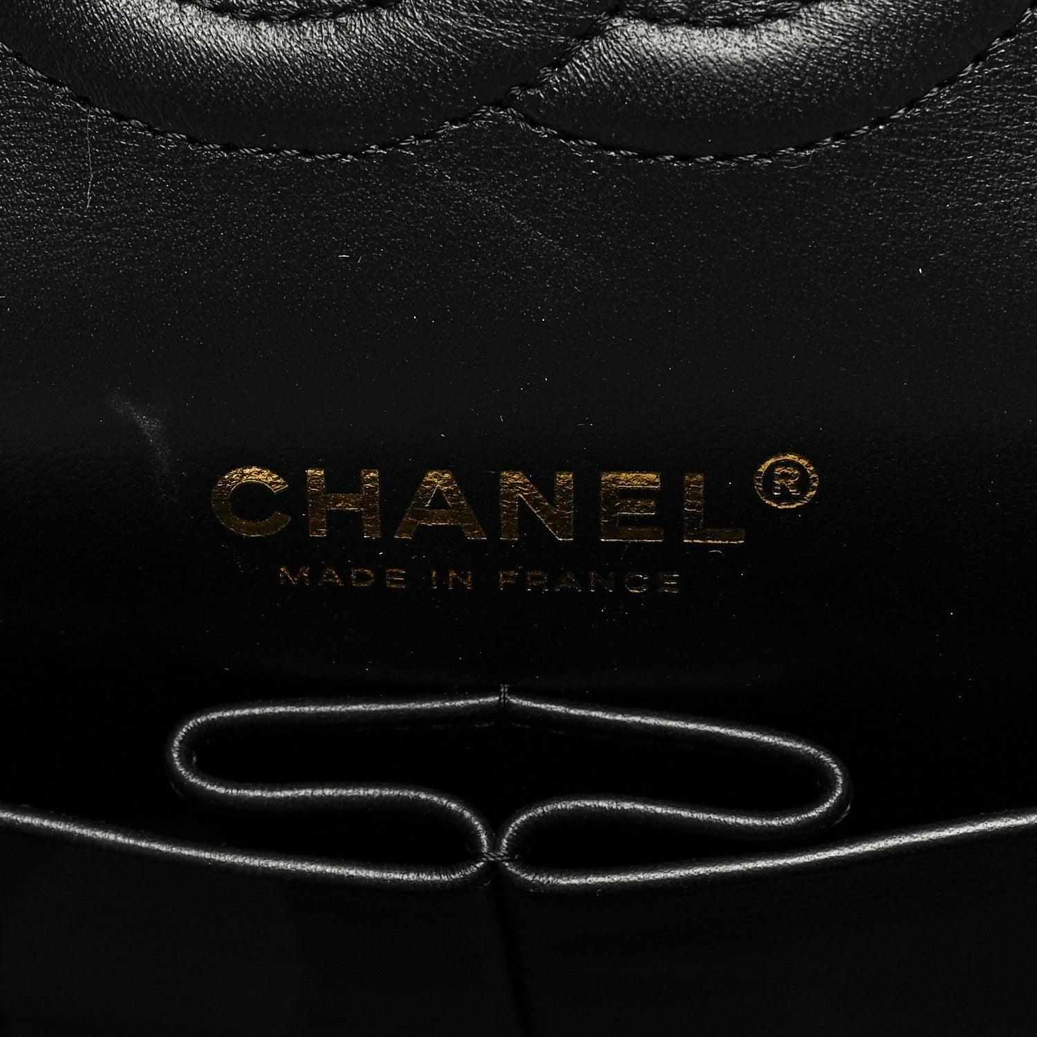 Chanel Lambskin Quilted Medium Double Flap Black White 6 of 9
