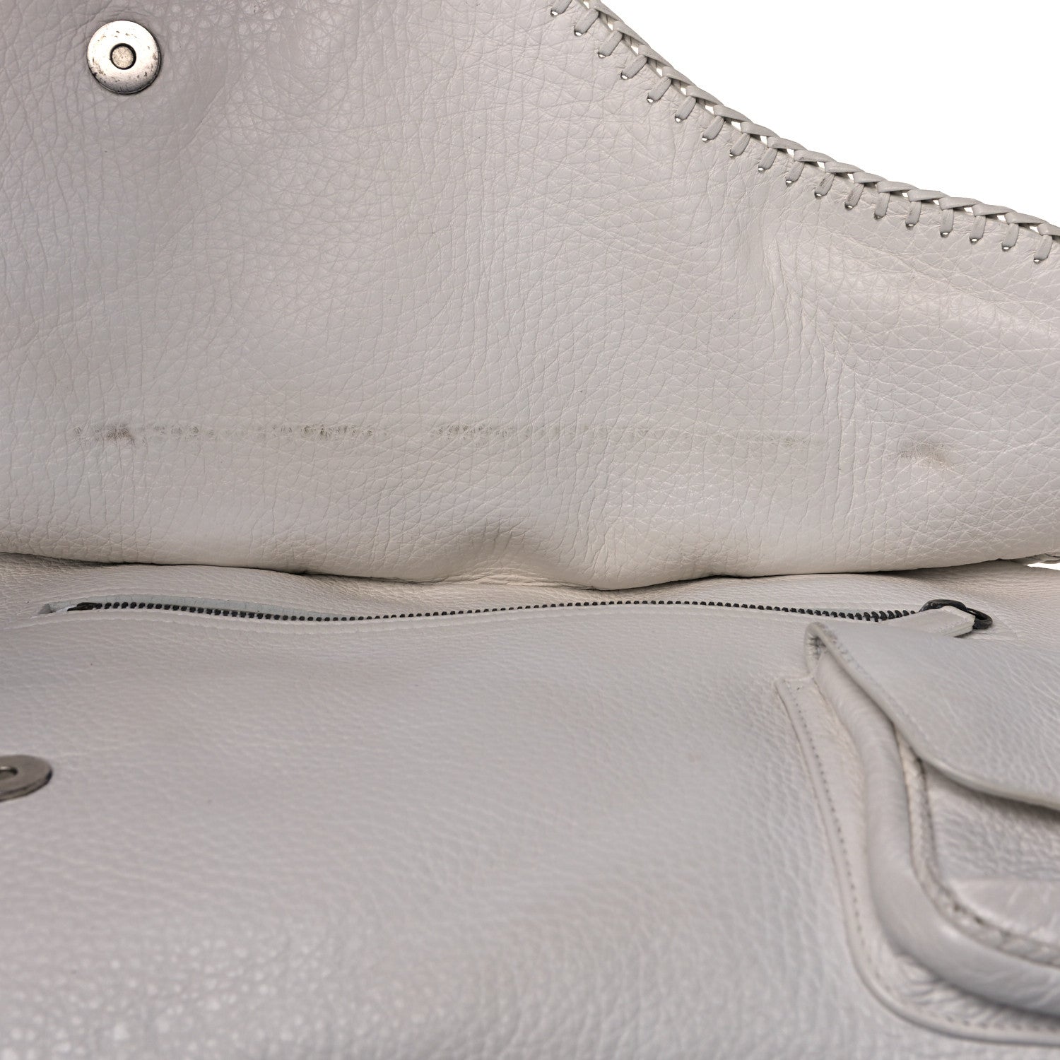 Christian Dior Calfskin Braided Gaucho Double Saddle Bag White 15 of 21