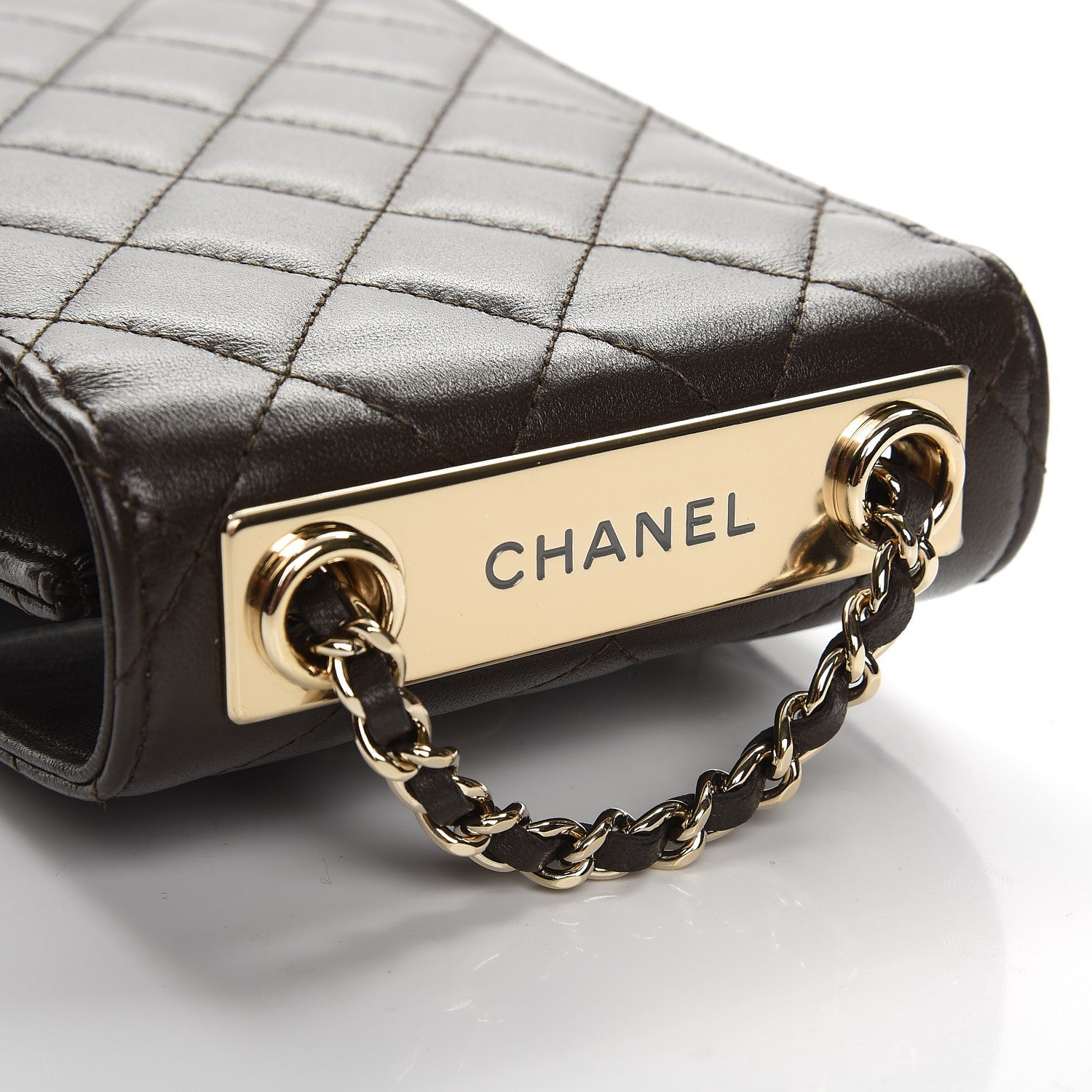 Chanel Lambskin Quilted Trendy CC Phone Holder Brown 10 of 10