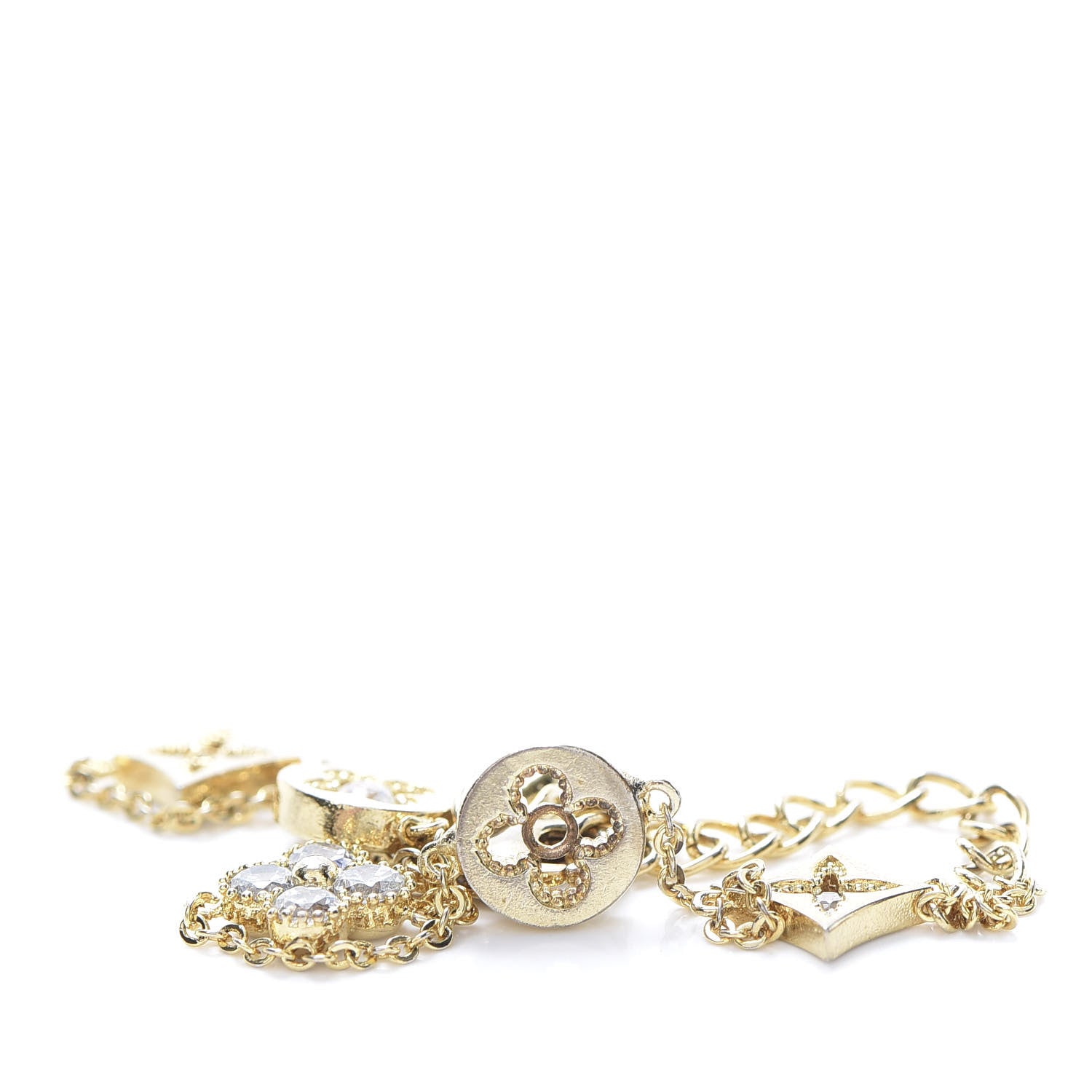 Louis Vuitton Brass Crystal Flower Bracelet 5 of 5