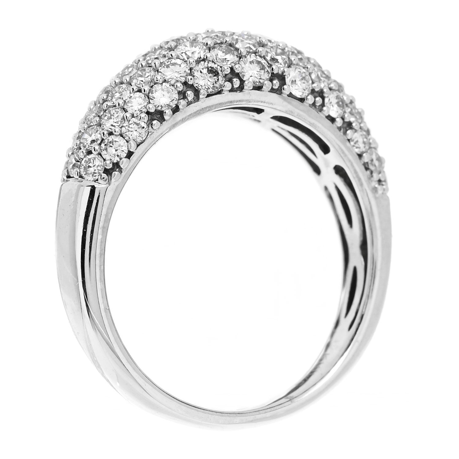 Parker & West by FASHIONPHILE 18K White Gold Diamond 1.60ctw Pave Dome Band Ring 56 7.5 6 of 10