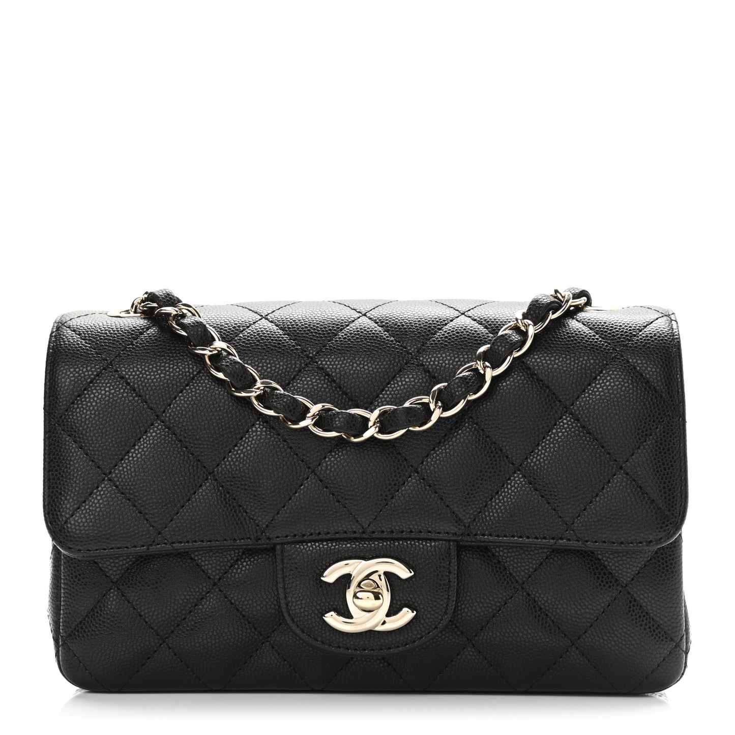 Caviar Quilted Mini Rectangular Flap Black