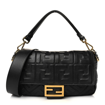 Fendi Nappa FF 1974 Embossed Baguette Black 1 of 6