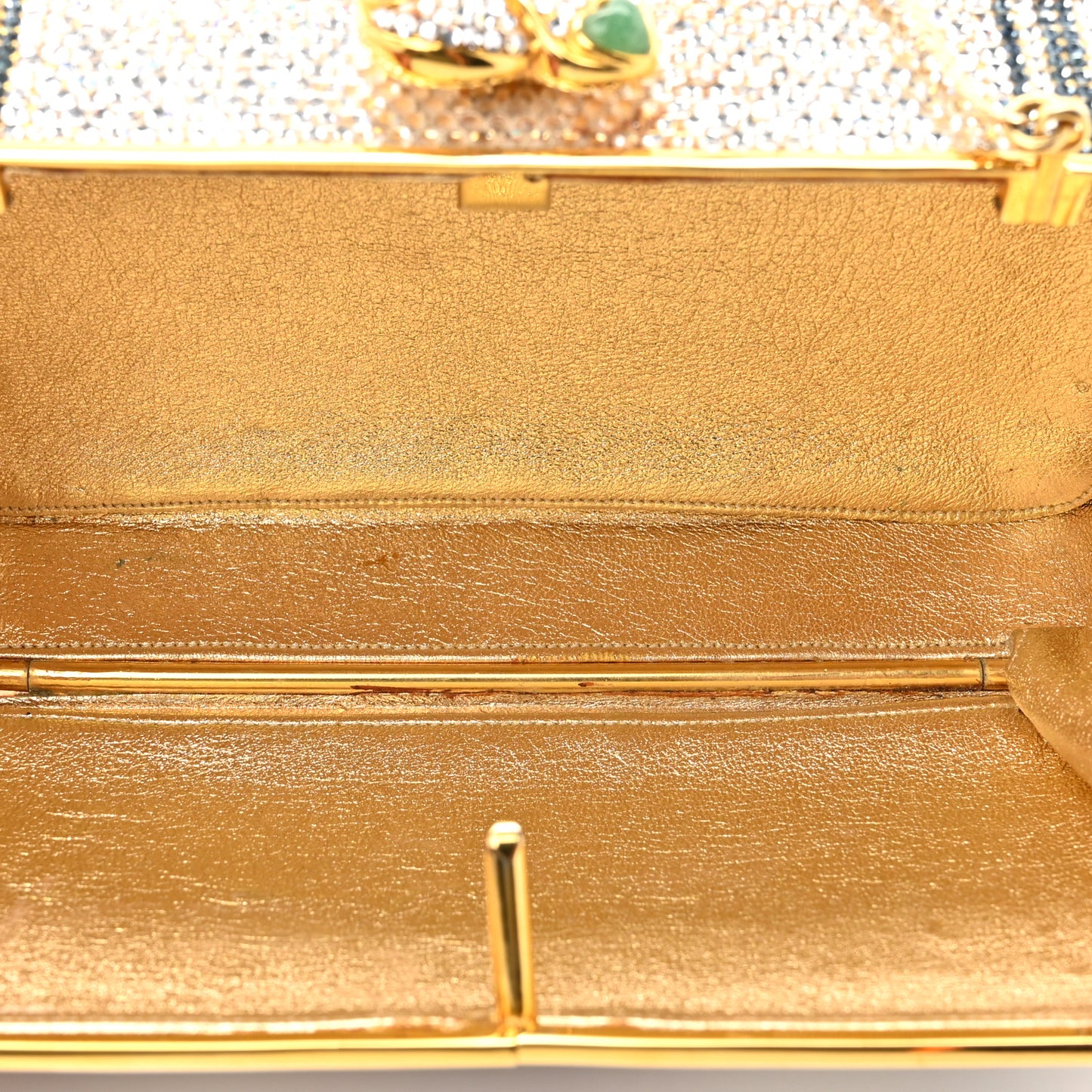 Crystal Flower Minaudiere Clutch Gold Multicolor