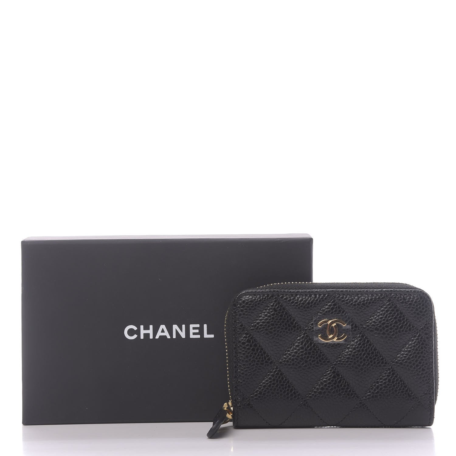 Chanel Caviar Quilted Zip Coin Purse Black 11 of 11