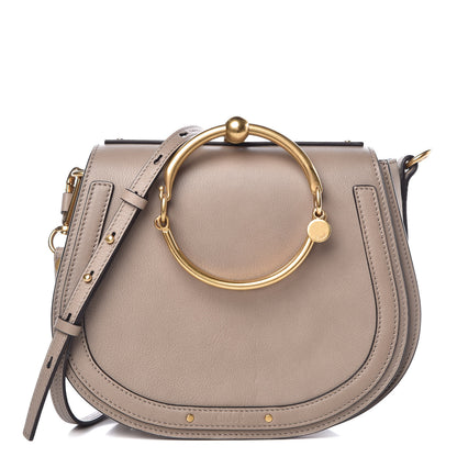 Chloe Calfskin Suede Medium Nile Bracelet Bag Motty Grey 1 of 12