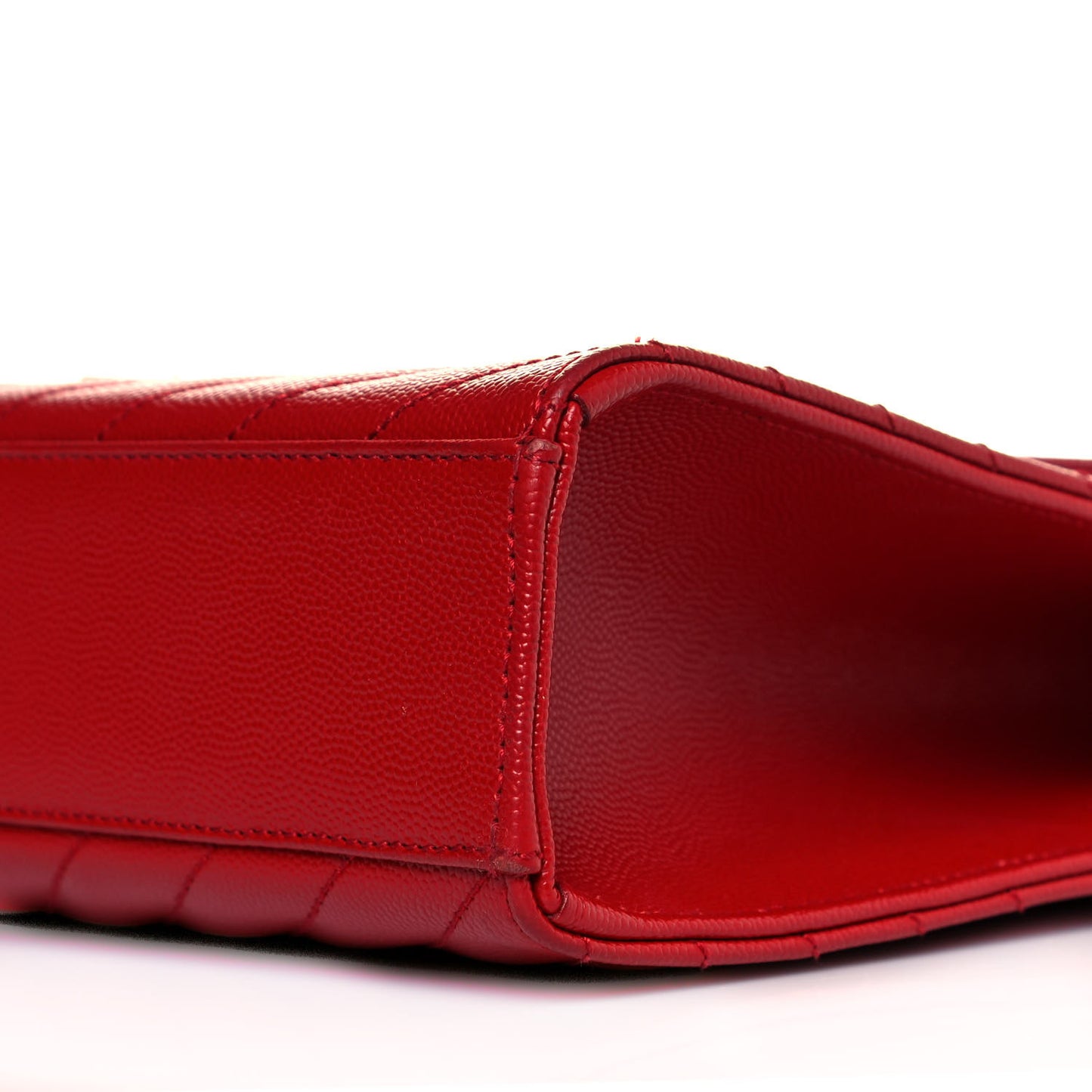 Grain De Poudre Matelasse Chevron Large Monogram Satchel Lipstick Red