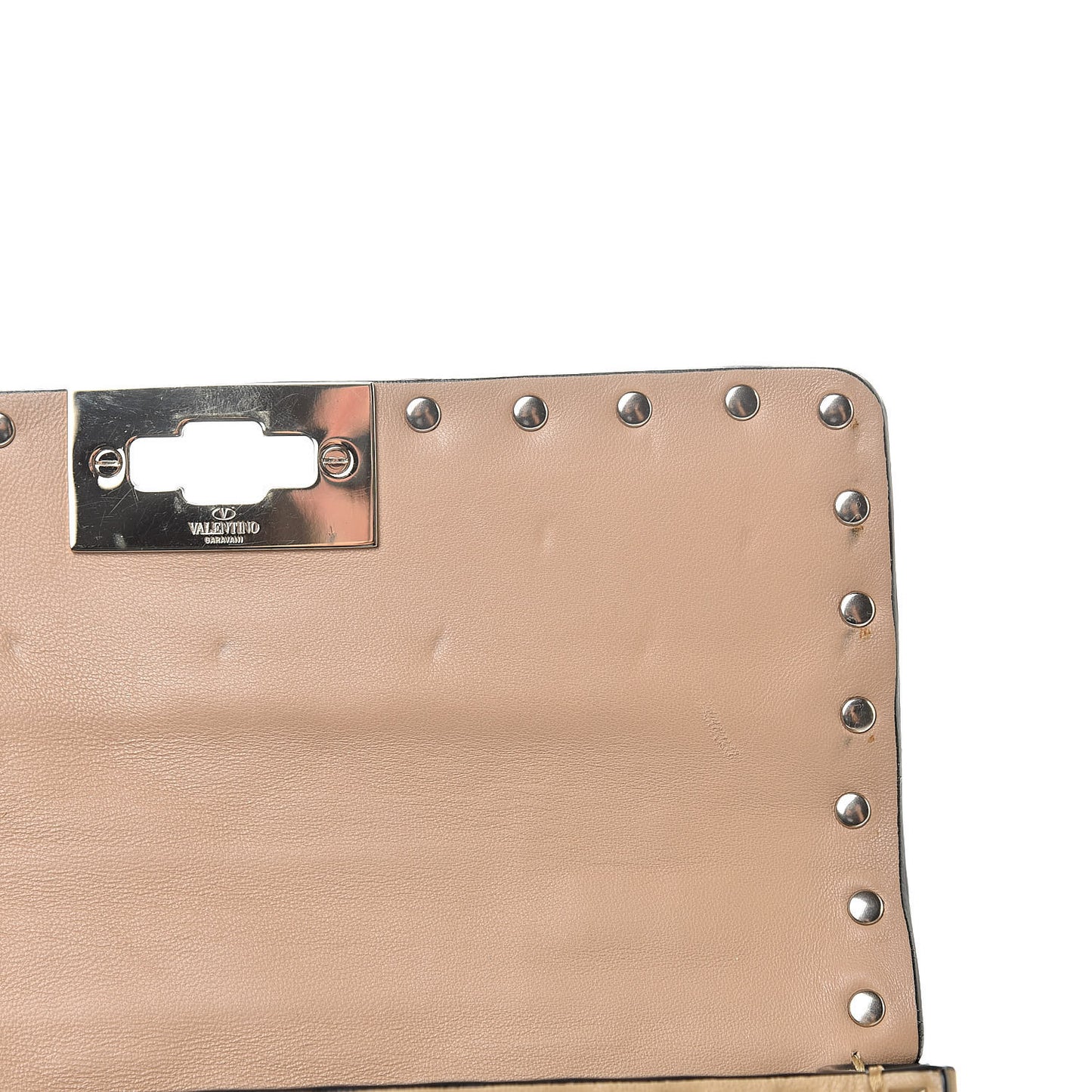 Nappa Small Rockstud Spike Shoulder Bag Camel Rose