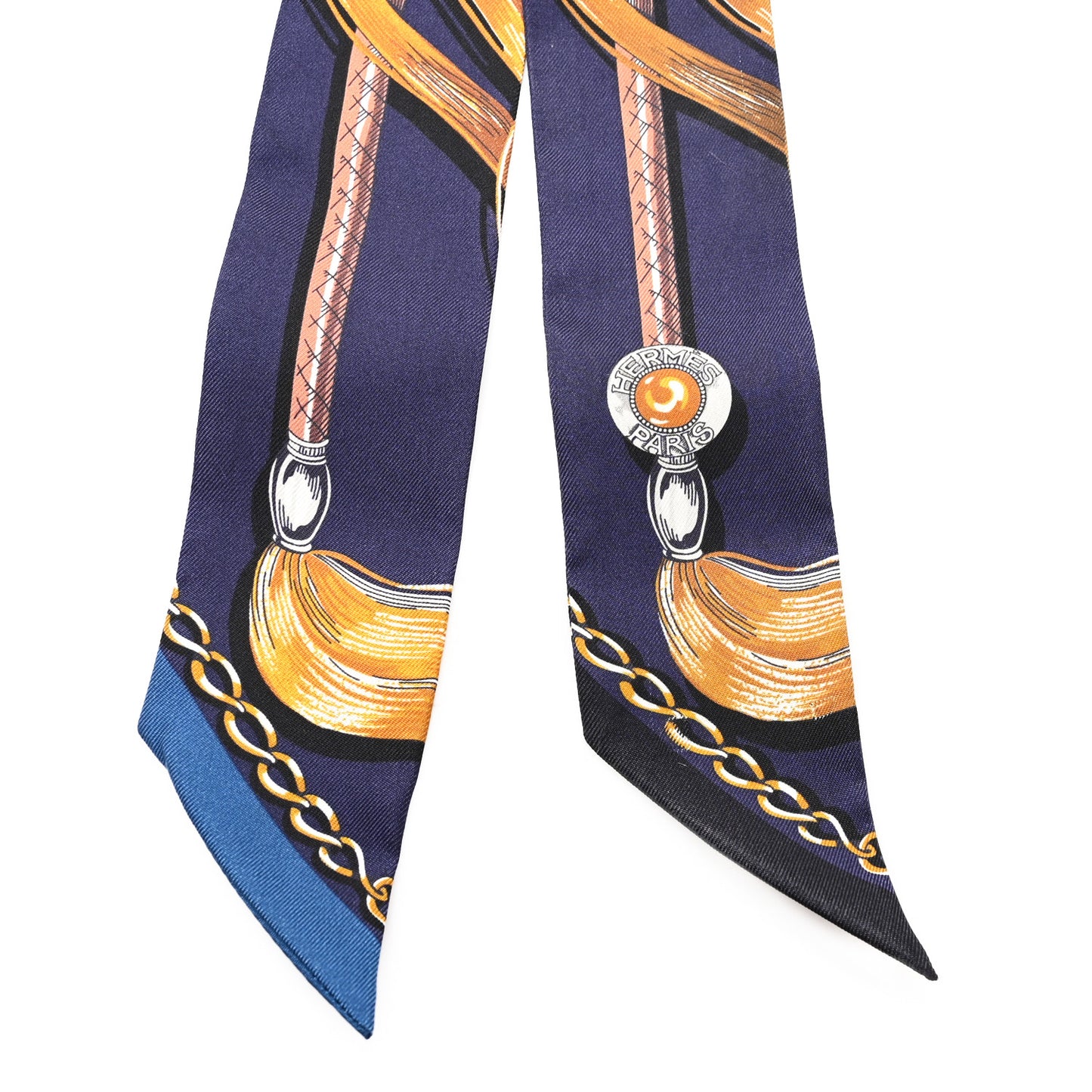 Silk Cavalcades Twilly Marine Gold Gris