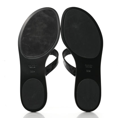 Gucci Patent Guccissima Thong Sandals 38.5 Black 5 of 9