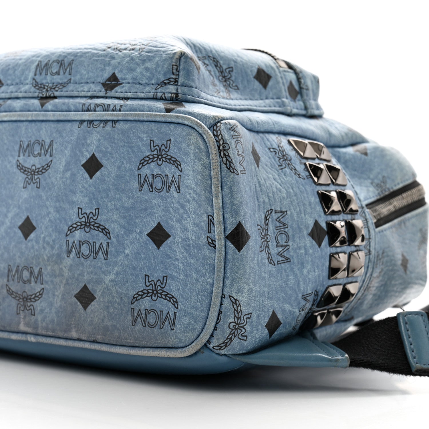 MCM Visetos Side Stud Mini Stark Bebe Boo Backpack Blue 9 of 12