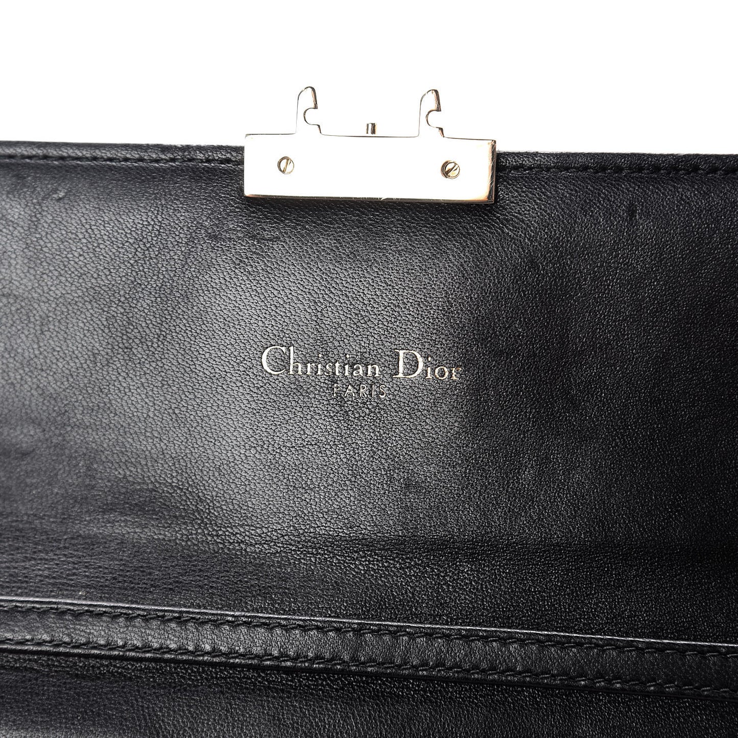 Lambskin Cannage Miss Dior Chain Wallet Black