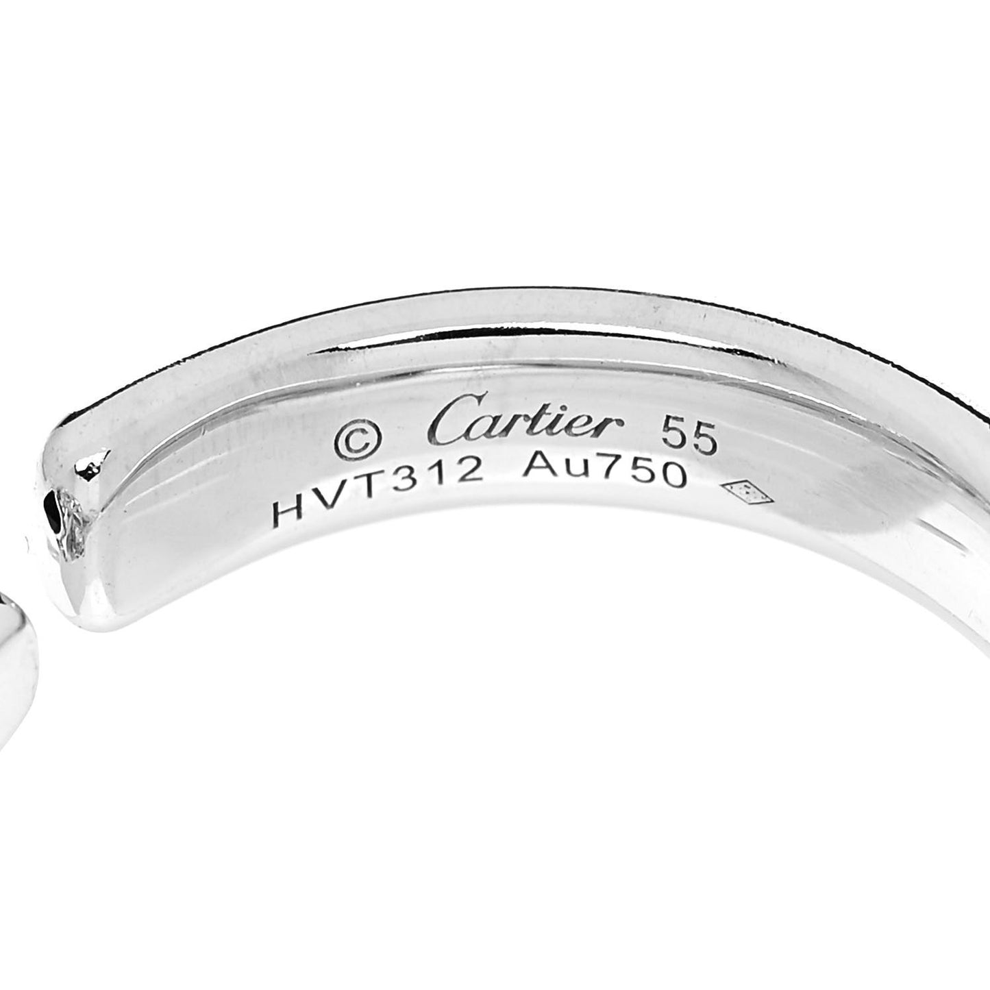 18K White Gold Diamond Black Onyx Emerald Panthere De Cartier Ring 55 7.25